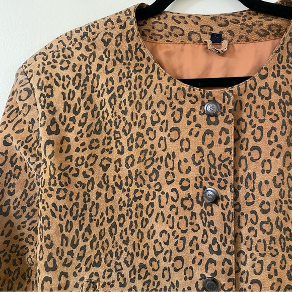 vintage wildcats genuine suede leopard print jacket - Picture 16 of 16